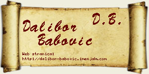 Dalibor Babović vizit kartica